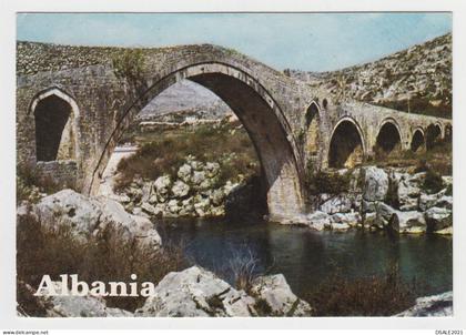 Albania Albanien Albanie Shkoder Mesi Bridge, Ottoman Turkish Stone Bridge Vintage Photo Postcard (6465)