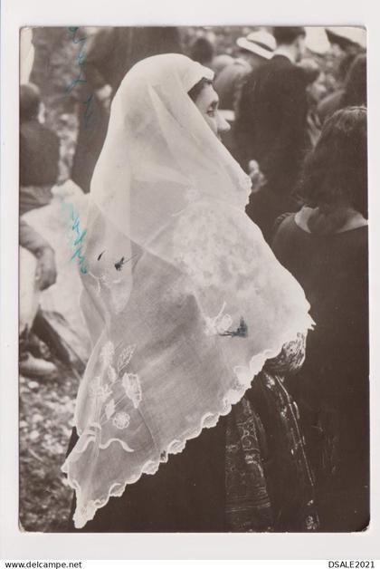 Albania Albanien Albanie SHKODER SCUTARI Woman w/Traditional Catholic Costume, Vintage 1950s Photo Postcard RPPc /20984