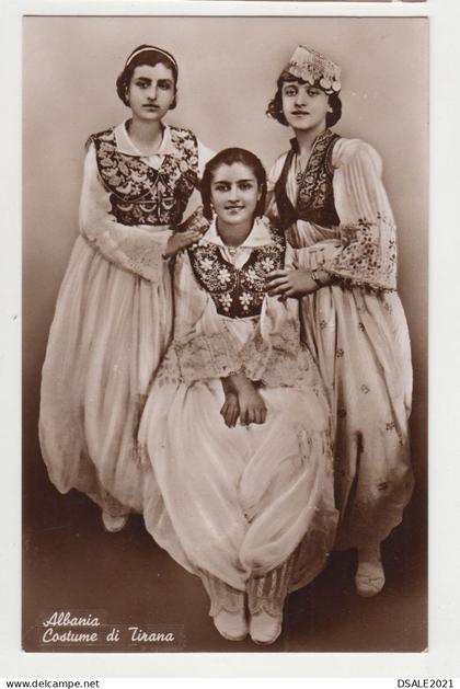 Albania Albanien, Girl, Tirana Type National Costumes, Vintage 1941 Italian Photo Postcard (32291)