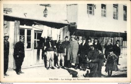 CPA Vlora Valona Albanien, La bottega del Parrucchiere