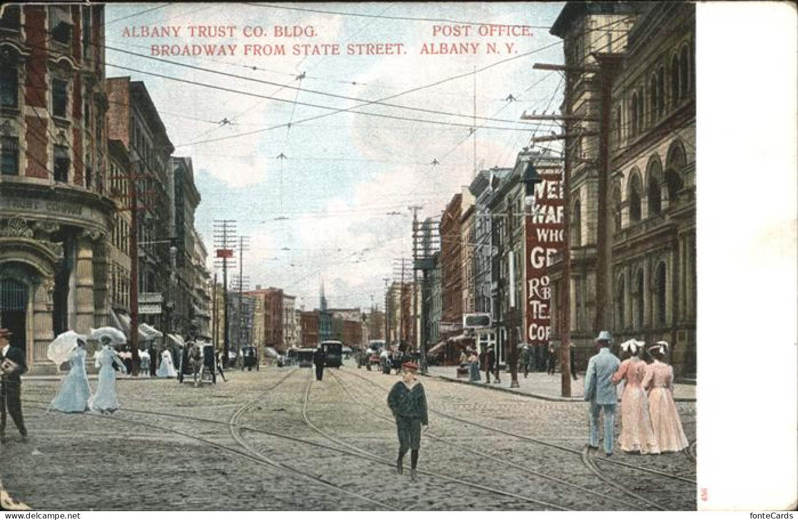Albany New York Albany Trust Co Bldg   Broadway from State Street   Post Office
