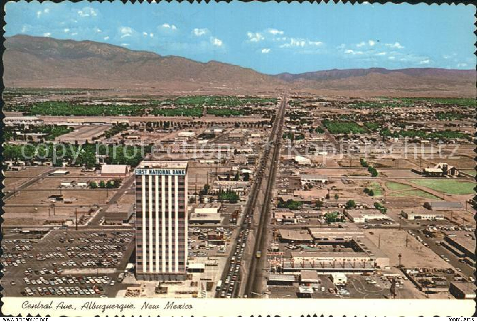 Albuquerque Central Avenue First National Bank Building aerial view