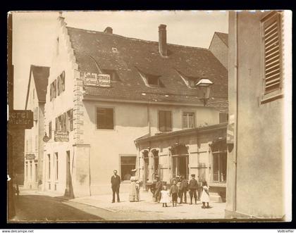 Uralt Foto um  1910 Saalbau Germania Gasthaus & Restaurant, Bier Werbung, daneben andere Geschäfte, aber wo ?