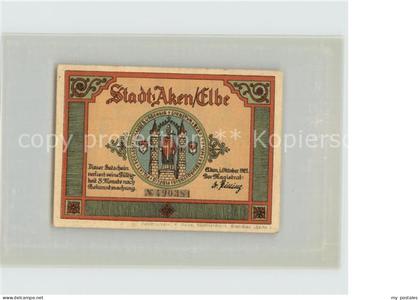 Aken Elbe 50 Pfennig Gutschein Burg Biber