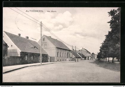 AK Altdöbern, Strassenpartie am Markt mit Bäumen