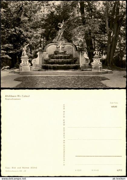 Ansichtskarte Altdöbern Schloss Kinderheim Neptunbrunnen 1963