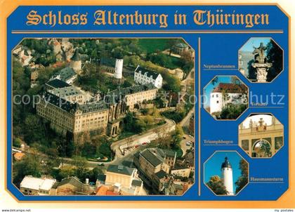 Altenburg Thueringen Schloss Fliegeraufnahme Neptunbrunnen Torhaus Triumphbogen