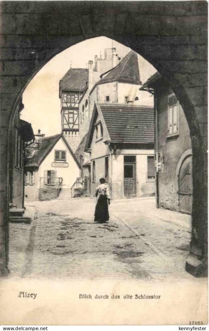 Alzey - Blick durch das alte Schlosstor