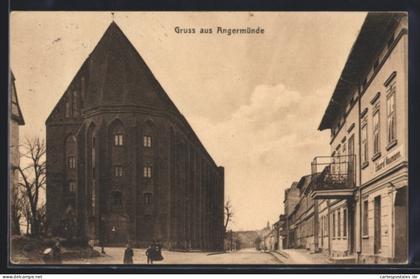 AK Angermünde, Kirche, Strassenansicht