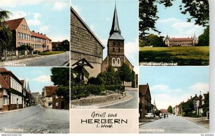 Herbern Ascheberg Westfalen Coesfeld NRW Volksschule Suedstrasse Kirchenansicht