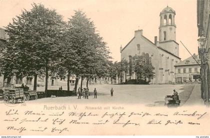 Auerbach  Vogtland Altmarkt mit Kirche