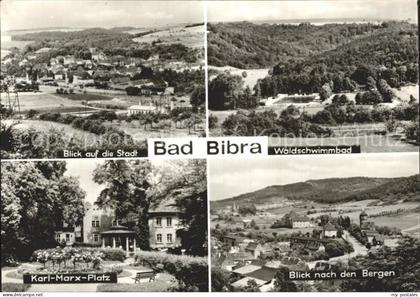 Bad Bibra Panorama Waldschwimmbad Karl Marx Platz Berge
