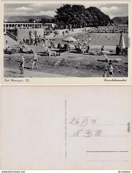Ansichtskarte Bad Hönningen Thermalschwimmbad 1941