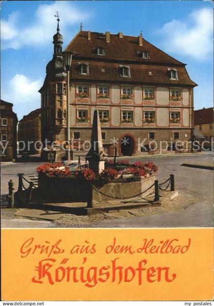 Koenigshofen Bad Rathaus Brunnen