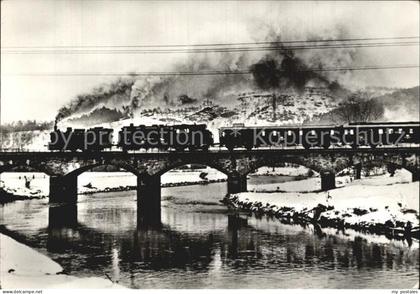 Bad Koestritz Eisenbahn Dampflokomotive Baureihe 62 Zuglok 62 015 Elsterbruecke