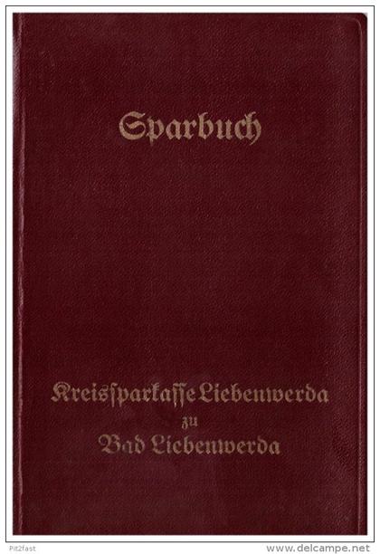Sparbuch der Sparkasse Bad Liebenwerda , 1938 - 1943 , Lönitz !!!
