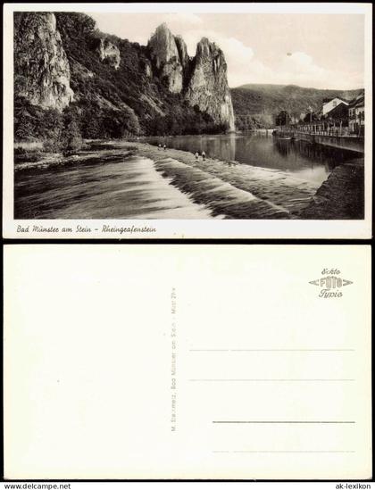 Ansichtskarte Bad Münster am Stein-Ebernburg Flusspartie 1937