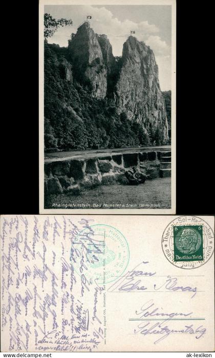 Ansichtskarte Bad Münster am Stein-Ebernburg Rheingrafenstein 1938