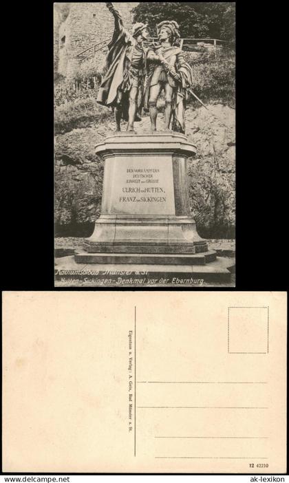 Bad Münster am Stein-Ebernburg Huten-Sickingen-Denkmal vor der Ebernburg 1910