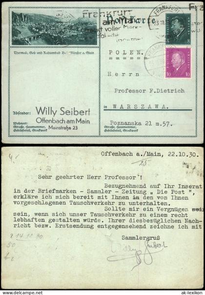 Bad Münster am Stein-Ebernburg  n Bad Münster am Stein 1930 Offenbach->Warschau