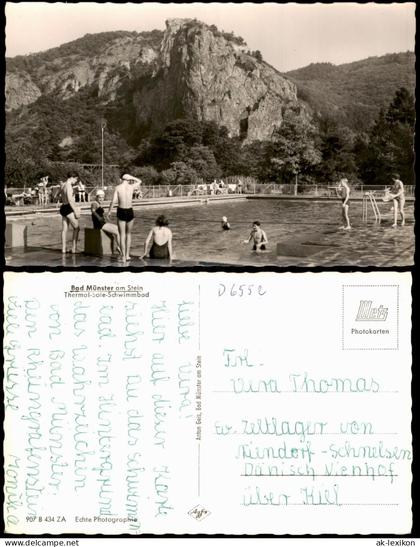 Bad Münster am Stein Ebernburg Schwimmbad belebt Forokunst 1962