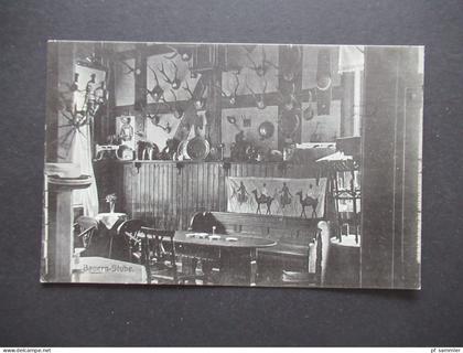 DR 1915 AK Bauern Stube Restauration zur Oeynhauser Schweiz Besitzer Carl Schalk nach Bünde gesendet