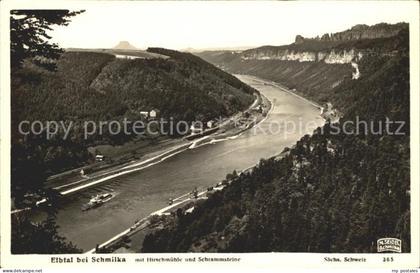 Foto Seidel M. Schmilka Nr. 365 Elbtal Schmilka Hirschmuehle Schrammsteine