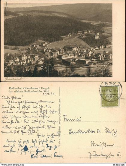 Oberschlema-Bad Schlema Panorama-Ansicht Gesamtansicht des Ortes 1932
