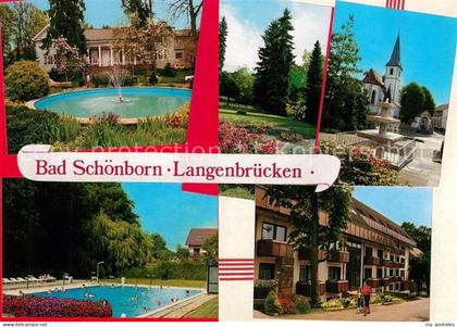 Langenbruecken Bad Schoenborn Kirche Brunnen Schwimmbad