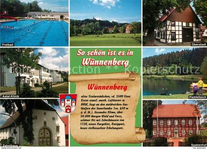 Bad Wuennenberg Freibad Oberstadt Fachwerkhaus Aatalklinik Paddelteich Zehnthaus