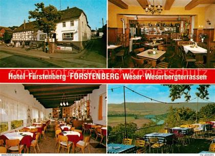 Fuerstenberg Westfalen Weserberg Terrassen und Hotel Fuerstenberg Gastraum Terra
