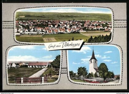 AK Vöhringen, Ortsansicht, Kirche