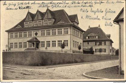 CPA Bernhausen Filderstadt Bade Württemberg, Schule und Lehrerwohnhaus