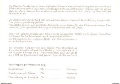 Kaltbrunn Schenkenzell Pension Gebele
