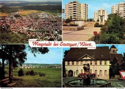 Magstadt Boeblingen BW Luftaufnahme Wohnsiedlung Hochhaeuser Brunnen Landschafts