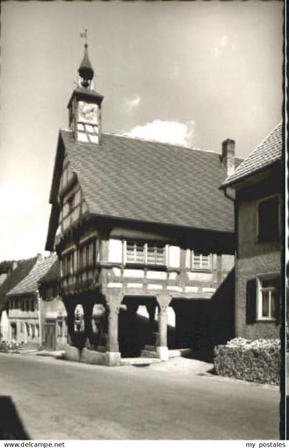 Muehlheim Donau Rathaus ungelaufen ca. 1955