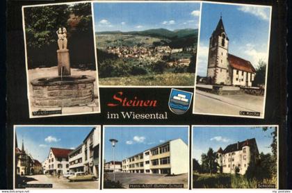 Steinen Wiesental Steinen Marktbrunnen Eisenbahnstrasse Kirche Schloessle Hans A