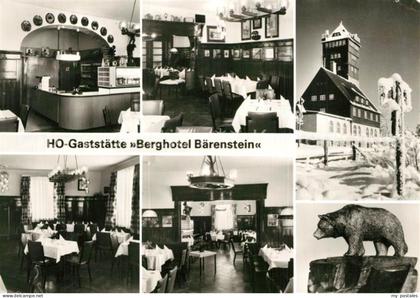 Baerenstein Annaberg-Buchholz HO Gaststaette Berghotel Baerenstein Baer Skulptur