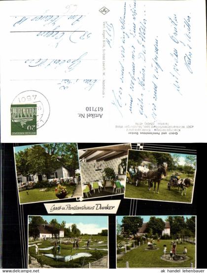 617110,Mehrbild Ak Winkelstetten Bad Laer Teutoburger Wald Gasthaus Pension Dunker Pferde Kutsche