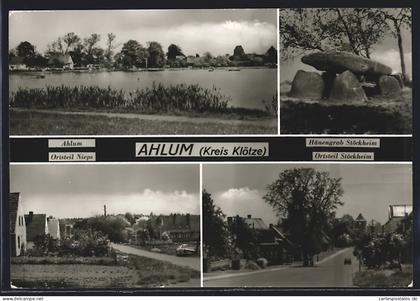 AK Ahlum /Klötze, Hünengrab Stöckheim, Ahlum, Ortsansicht