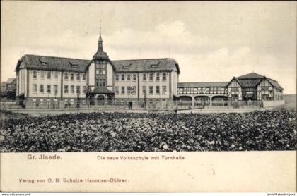 CPA Groß Ilsede in Niedersachsen, neue Volksschule, Turnhalle