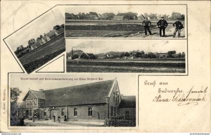 CPA Sudweyhe Weyhe Niedersachsen, Gastwirtschaft, Kolonialwarenhandlung, Landschaft, Personen