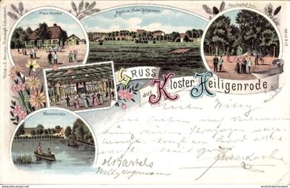 Lithographie Heiligenrode Stuhr Niedersachsen, Kloster, Pleus Gasthof, Wassermühle, Totalansicht