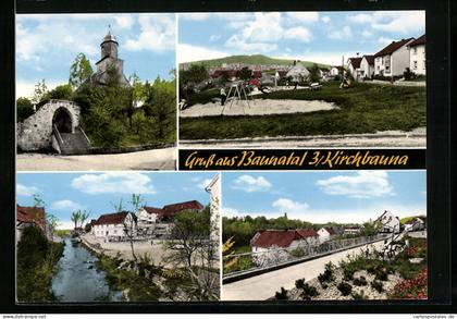 AK Baunatal-Kirchbauna, Kirche, Spielplatz, Grünanlage