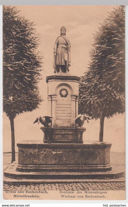 (55644) AK Gruß aus Eschenbach, Wolfram v. Eschenbach Denkmal 1909