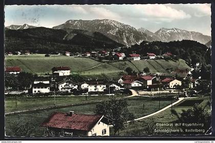 AK Eisenärzt /Obb., Ortsansicht mit Rauschberg, Sonntagshorn und Reifelberg
