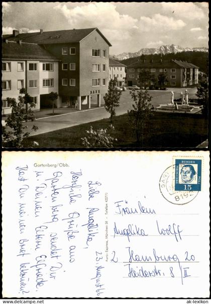 Ansichtskarte Gartenberg-Geretsried Neubauten Straßenpartie 1969