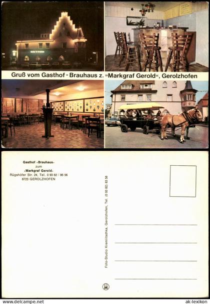 Ansichtskarte Gerolzhofen Gruß vom Gasthof Brauhaus z. Markgraf Gerold 1970