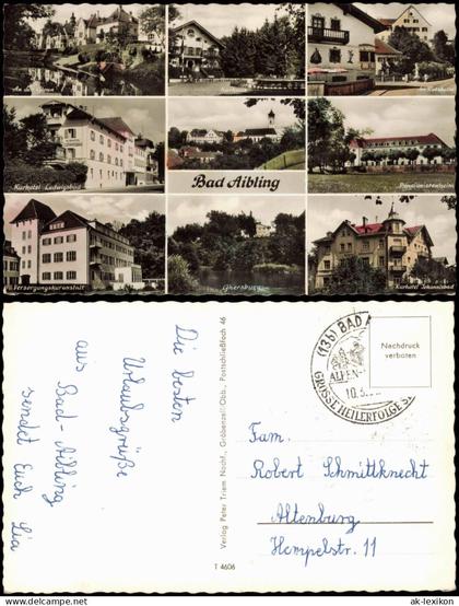 Bad Aibling Mehrbildkarte,   Ratskeller, Kurhotel  Pensionistenheim uvm. 1960