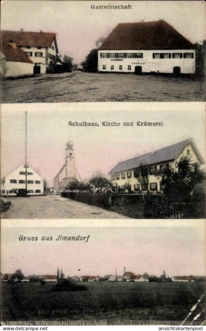 CPA Ilmendorf Geisenfeld an der Ilm, Gastwirtschaft, Schulhaus, Kirche und Krämerei
